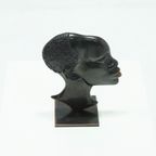 Modernist Solid Bronze Sculpture African Woman 1950S thumbnail 5