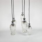 Vintage - Cascade - Messing Hanglamp Met 5 Glazen Kelken - 60'S thumbnail 2