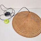 Vintage Rotan Trompet Hanglamp Bamboo Heksenhoed Japandi “60 thumbnail 3