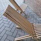 Set 2 Lounge Fauteuils Lattenbank Ligstoelen Tuinstoelen thumbnail 16