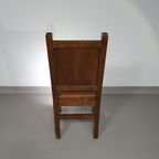 6 X Brutalist Solid Oak Chairs Mid Century thumbnail 23