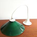 Vintage Hanglamp Groene Glazen Kap, Jaren '70 thumbnail 4