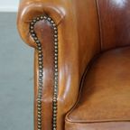 Schapenleren Clubfauteuil Met Een Correcte Afwerking Met Siernagels, In Goede Staat thumbnail 10