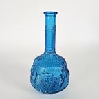 Empoli Glas - Vintage Vaas - Zodiac Dierenriem - Helder Blauw - Italie - 60'S thumbnail 2