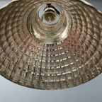 Oude Kwik Glazen Hanglamp Met Messing Armatuur thumbnail 11