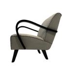 Halabala H-227 Chair Restored, Grey With A Red-White-Blue Trim thumbnail 3