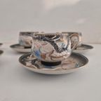 Japanse Tutani Dragon Ware Kop En Schotels Porselein thumbnail 4