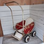 Vintage Poppenwagen, Inklapbaar, Hout En Metaal. thumbnail 4