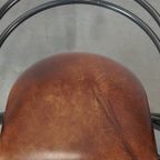 Leuke Set Van 4 Jaren 70 Design Eetkamerstoelen Met Leren Zitting En Metalen Frame thumbnail 8
