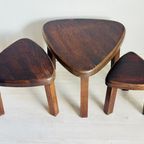 Set Vintage Bijzettafeltjes Nesting Tables Jaren 70 Brutalist thumbnail 8