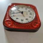 Vintage Keramieke Klok Staiger Quartz Oranje Klok Jaren 70 thumbnail 5