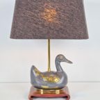 Vintage Eend Tafellamp Messing Mid Century ´70 Regency Lamp thumbnail 7