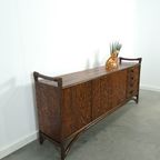 Hout Met Bamboe Dressoir Met Lades, Vintage Sideboard thumbnail 6