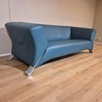 50% Korting Rolf Benz 322 - Petrol Leder - 3 Zits - Showroom thumbnail 4