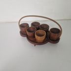 Mid Century Teak Eierdopjes Vintage Design thumbnail 3