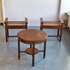 Set Of Two Low Chairs And Coffee Table From The Amsterdam School/ Art Deco Circa 1930s. thumbnail 5