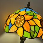2 Stuks Glas In Lood Tiffany Stijl Tafellampen Zonnebloemen thumbnail 7
