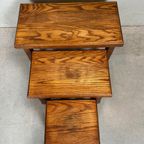 3x Brutalist Nesting Tables – Oak thumbnail 7