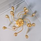 Design Plafondlamp/Kroonluchter Van Messing, Jaren 70 thumbnail 4