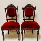 4 Antieke Kasteel Stoelen Eetkamer Stoelen thumbnail 6