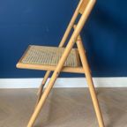 2 Vintage Klapstoelen / Eetkamerstoelen, Rotan, Zeer Net, Habitat Jaren 80 thumbnail 8