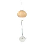 Gepo - Floor Lamp - Space Age - Mushroom Lamp - White Acrylic Shade And Chromed Base thumbnail 2