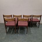 Set Van 6 Vintage Stoelen Eetkamerstoelen Jaren 60 Jaren 70 thumbnail 8
