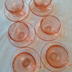 Vintage Rosaline Kop En Schotel France Roze Persglas thumbnail 4