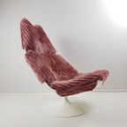 Vintage Draaifauteuil Artifort Model Witte Kuip, Roze Stof thumbnail 4