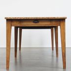 Zeer Grote En Karaktervolle Antieke Eikenhouten Xxl Eettafel Voor 8 Tot 10 Personen thumbnail 5