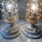 Vintage Tafellampjes - Bedlampjes Bubble Bubbelglas thumbnail 6