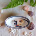 Japans Schaaltje Met Draakdecor En Blauwe Rand thumbnail 2