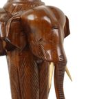 Grote Massief Teak Olifanten Lamp Vintage Tafellamp Sixties thumbnail 18