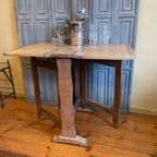 Wijnproeftafeltje Klaptafel Bijzettafel Frans Antiek thumbnail 2