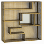 Wall Rack With Mirror Gold (lichte Beschadigingen Verkleuringen) thumbnail 2