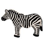 Vloerkleed Zebra 60X90 Cm Zwart Wit Wol - Clayre En Eef - Dieren Tapijt thumbnail 2