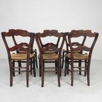 Set Van 6 Boerenstoelen Met Rieten Zitting, Rond 1900 thumbnail 15