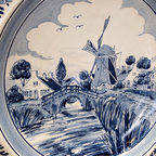 Royal Goedewaagen Blue Delft Keramieken Wandbord Met Molen thumbnail 3