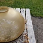 Vintage - Hanglamp - Glazen Hanglamp - Okergeel - Kralenrand thumbnail 6