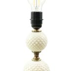 Vintage Tafellamp Frosted Melkglas Messing Hobnail 1970S thumbnail 2