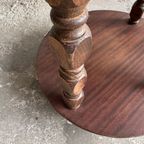 Set Van 2 Houten Brutalist Bijzet Tafels In Hout. thumbnail 3