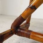 Rotan En Bamboe Salontafel Met Tegels, Tegeltafel, Jaren 50 thumbnail 17