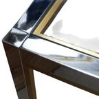 Renato Zevi Grote Salontafel In Chromé,Messing En Glas thumbnail 4