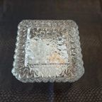 Vintage Plafoniere, Plafond Lamp, Helder Reliëf Glas thumbnail 6