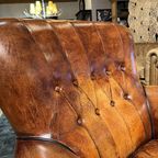 Vintage Schapenleren Fauteuil Lounge Atelier Cognac Bruin thumbnail 3