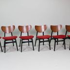 6x Vintage Eetkamerstoelen G-Plan - Rood, Jaren '50/'60 thumbnail 19