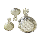 Verzilverde Ananas Schalen Set Van 3 Mid Century Modern Seventies 40Cm | Kerst thumbnail 10
