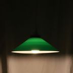 Vintage Hanglamp Groene Glazen Kap, Jaren '70 thumbnail 2