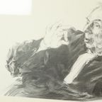 Grote Houtskool Tekening Pleitende Advocaat Kunst Driesschaert 1974 thumbnail 3