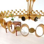 Retro Vintage Hanglamp Hollywoodregency Jaren 60 Goud Kleur thumbnail 3